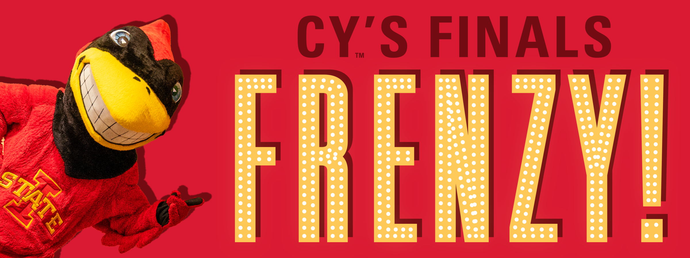 Cy's Finals Frenzy hero image with Cy in the corner