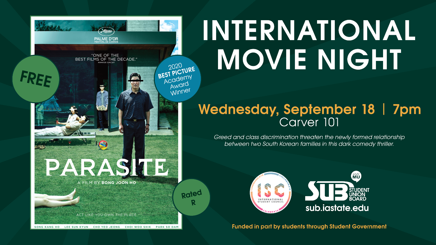 Promo image for "Parasite" film screening