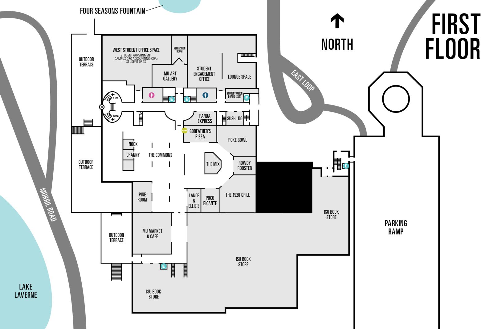 Map of Memorial Union First Floor