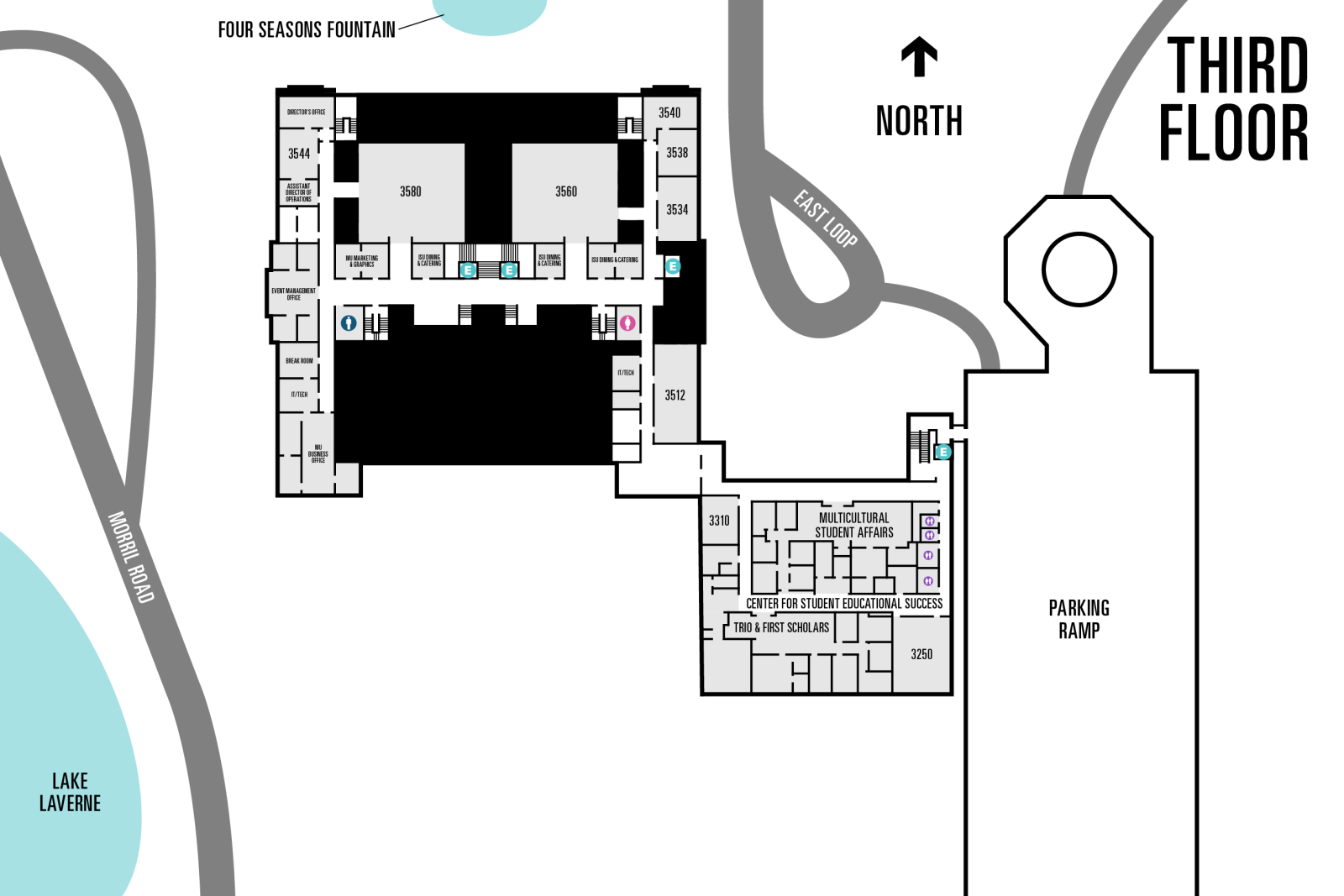 Map of the Memorial Union 3rd floor